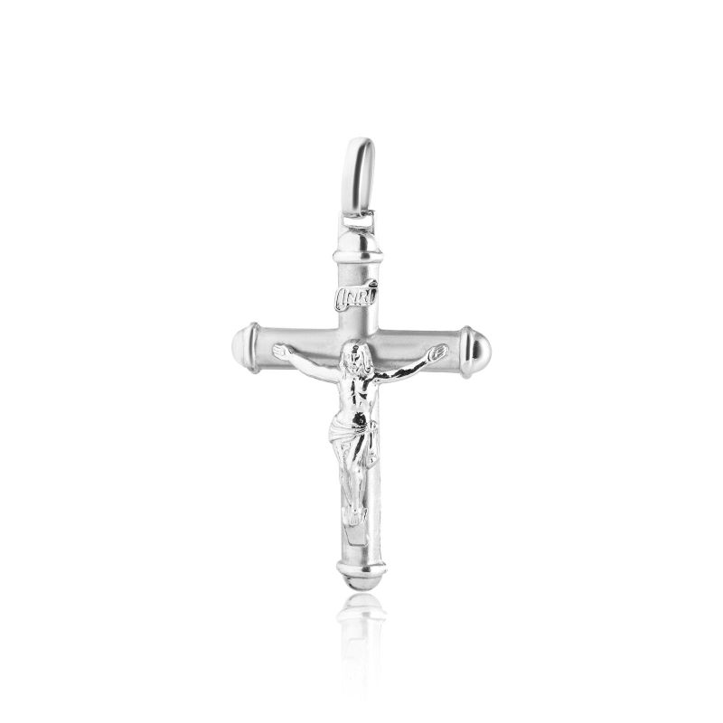 Pingente Crucifixo Ouro Branco