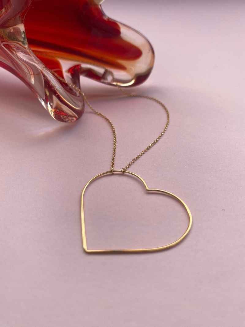 Colar Coração 30MM Ouro Amarelo