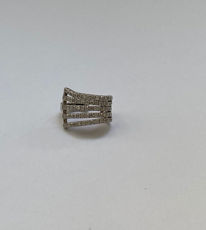 Piercing 5 Fileiras de Diamantes Ouro Branco