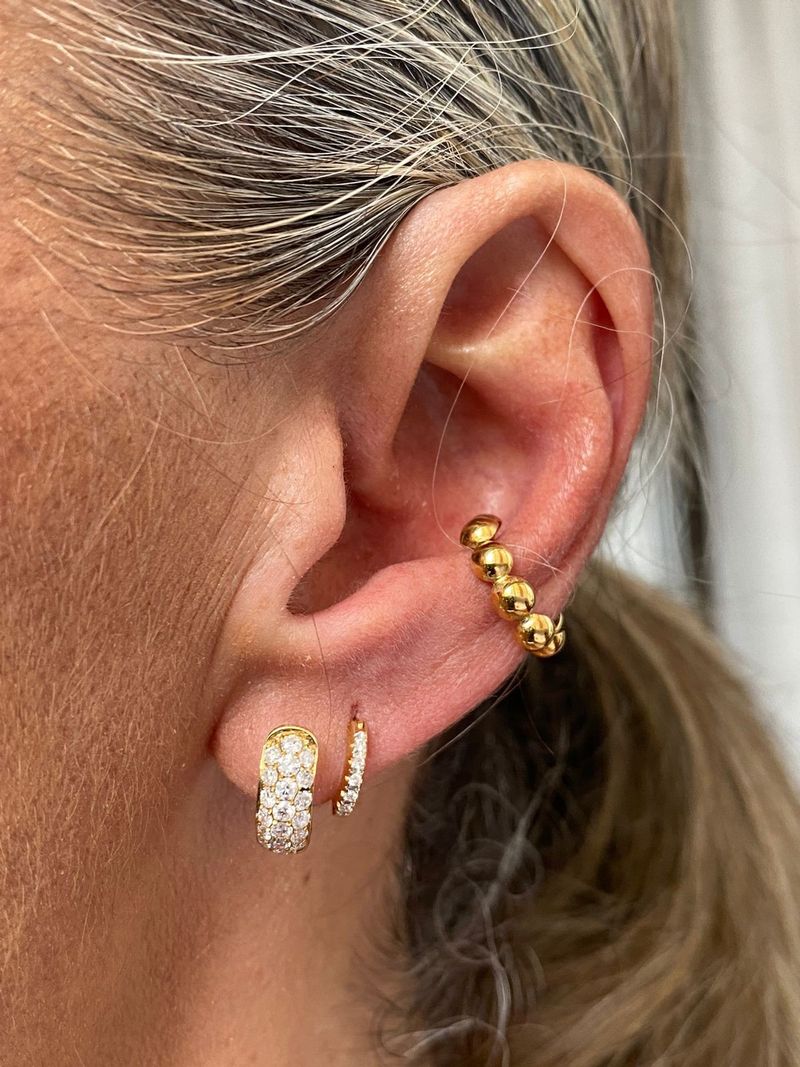Piercing Meia Bola Ouro Amarelo
