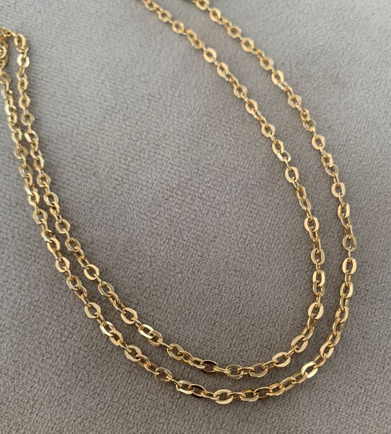 Corrente Elo Cadeado 50CM Ouro Amarelo
