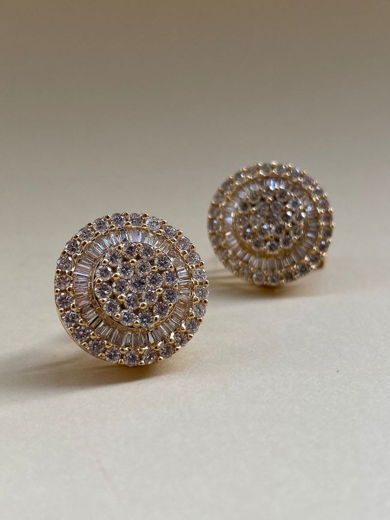 Brinco Pizza com Diamantes Ouro Amarelo