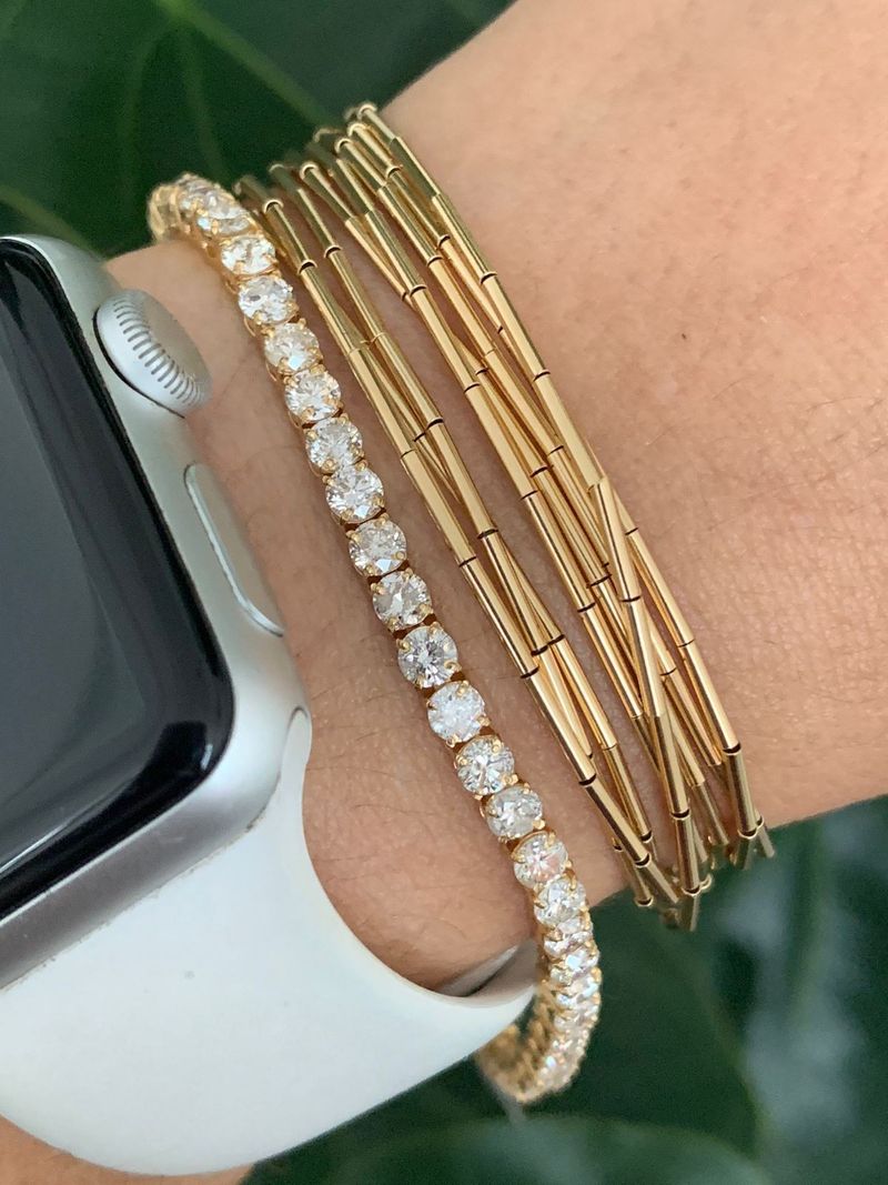 Pulseira Canutilhos 1,26 metros Ouro Amarelo