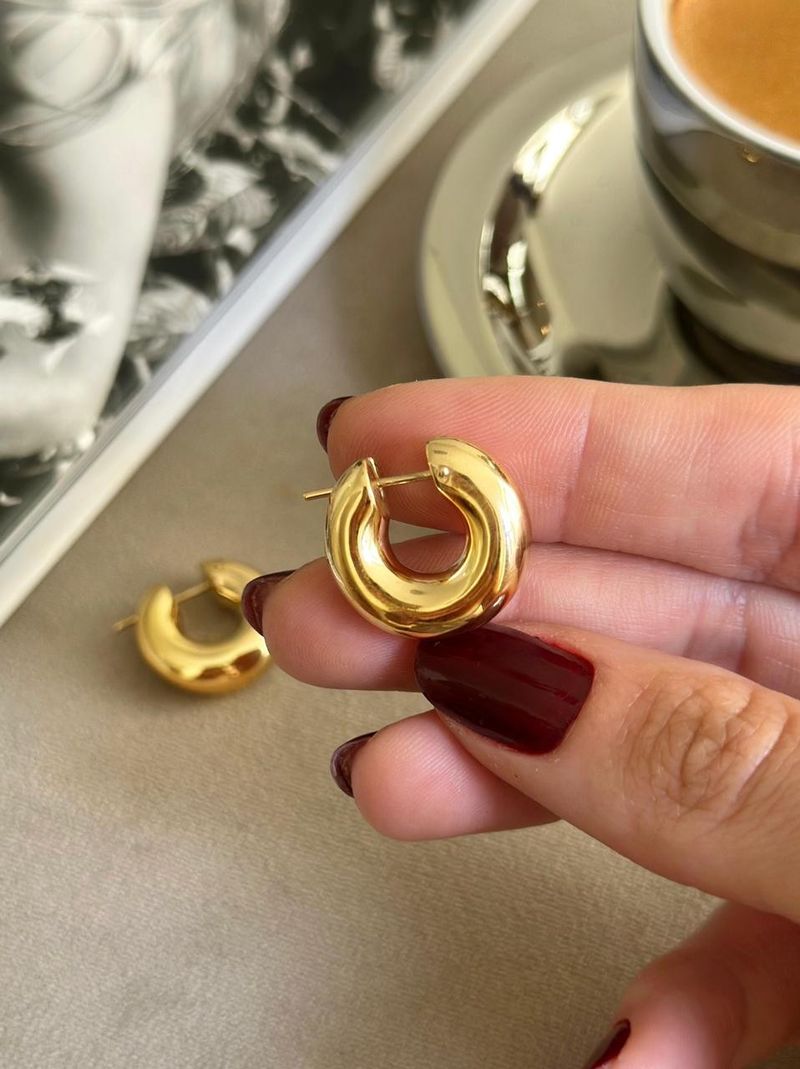 Argola Roliça 20MM Ouro Amarelo