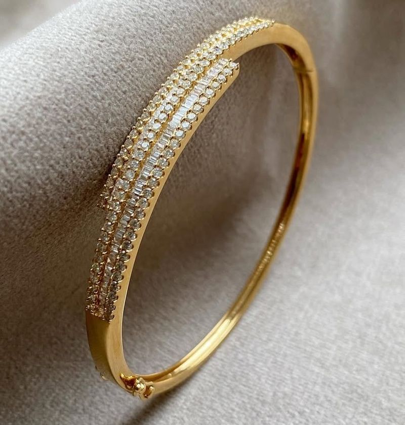 Bracelete Duplo Diamante  Ouro Amarelo