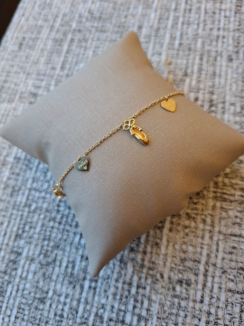 Pulseira Infantil Ballet Ouro Amarelo