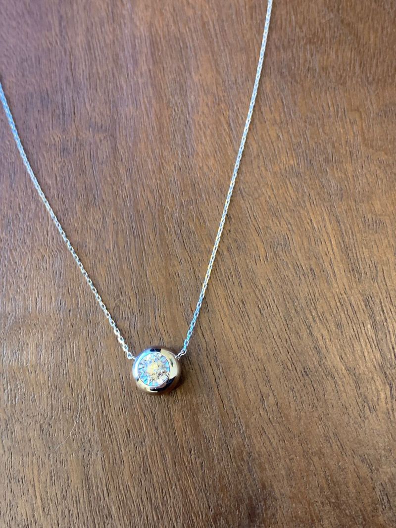 Colar Ponto de Luz  Diamante Ouro Branco