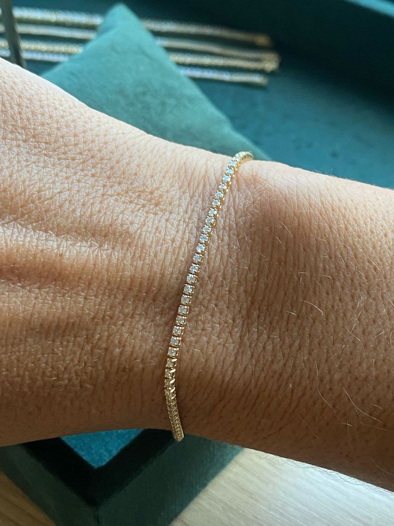 Pulseira Riviera Diamante Ouro Amarelo