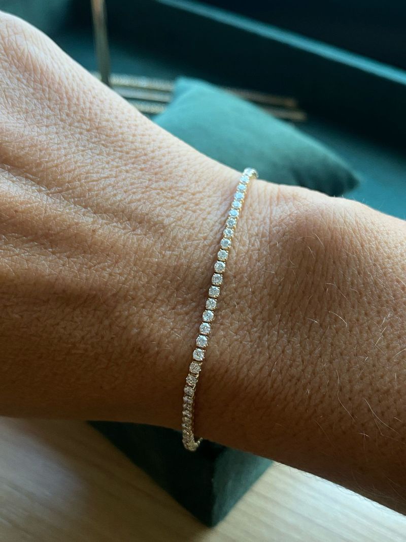 Pulseira Riviera Diamante Ouro Amarelo
