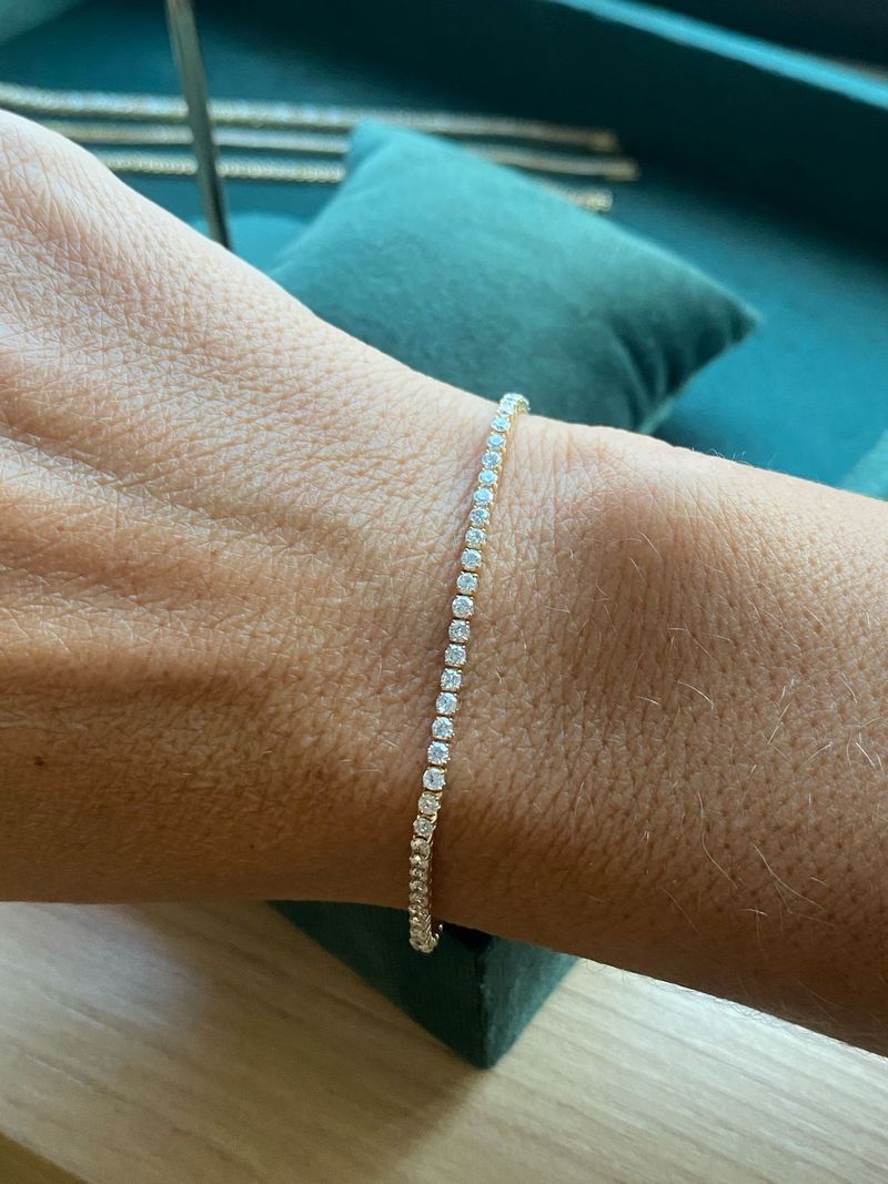 Pulseira Riviera Diamante Ouro Amarelo