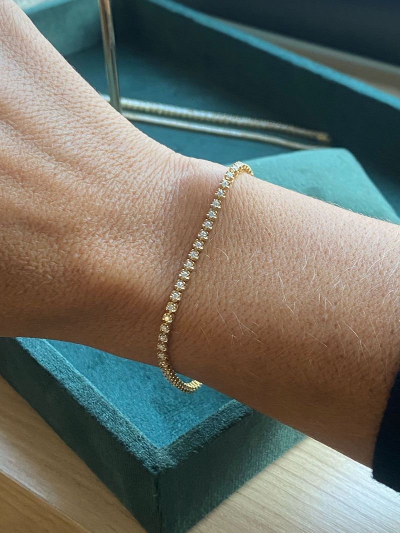 Pulseira Riviera Diamante Ouro Amarelo