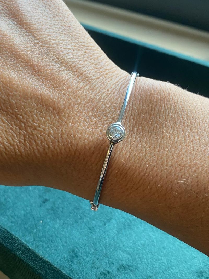 Bracelete Diamante Ouro Branco
