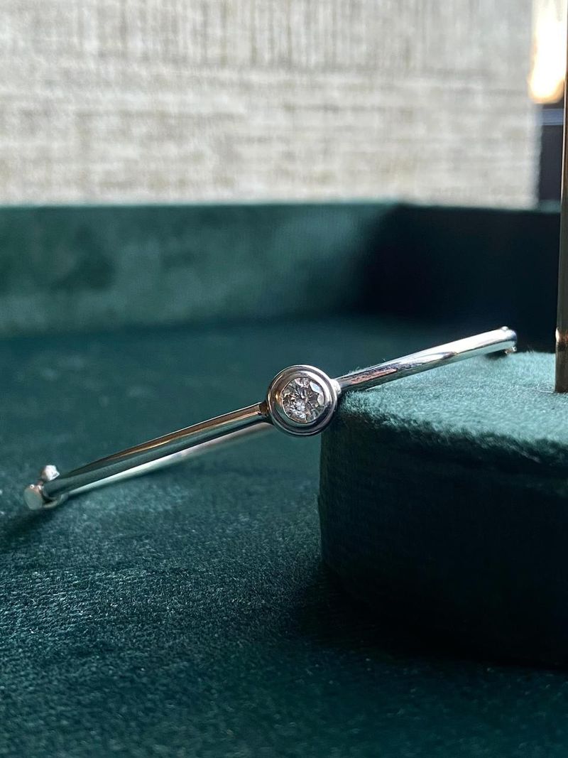 Bracelete Diamante Ouro Branco