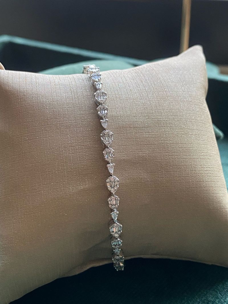 Pulseira Riviera Diamante Ouro Branco