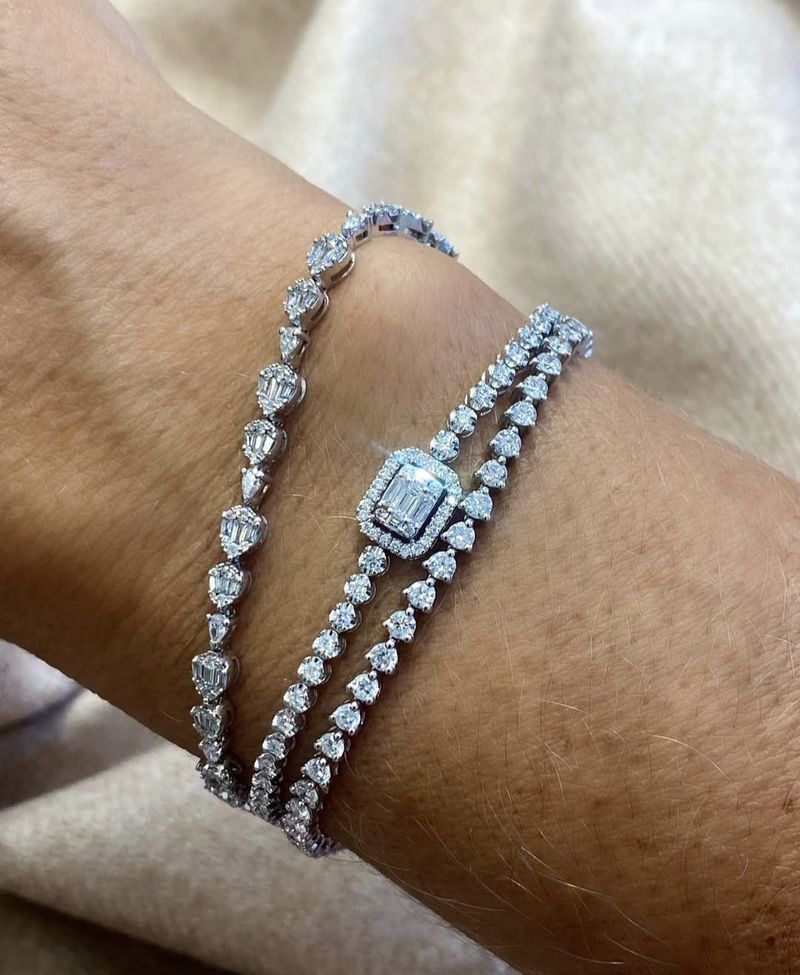 Pulseira Riviera Diamante Ouro Branco
