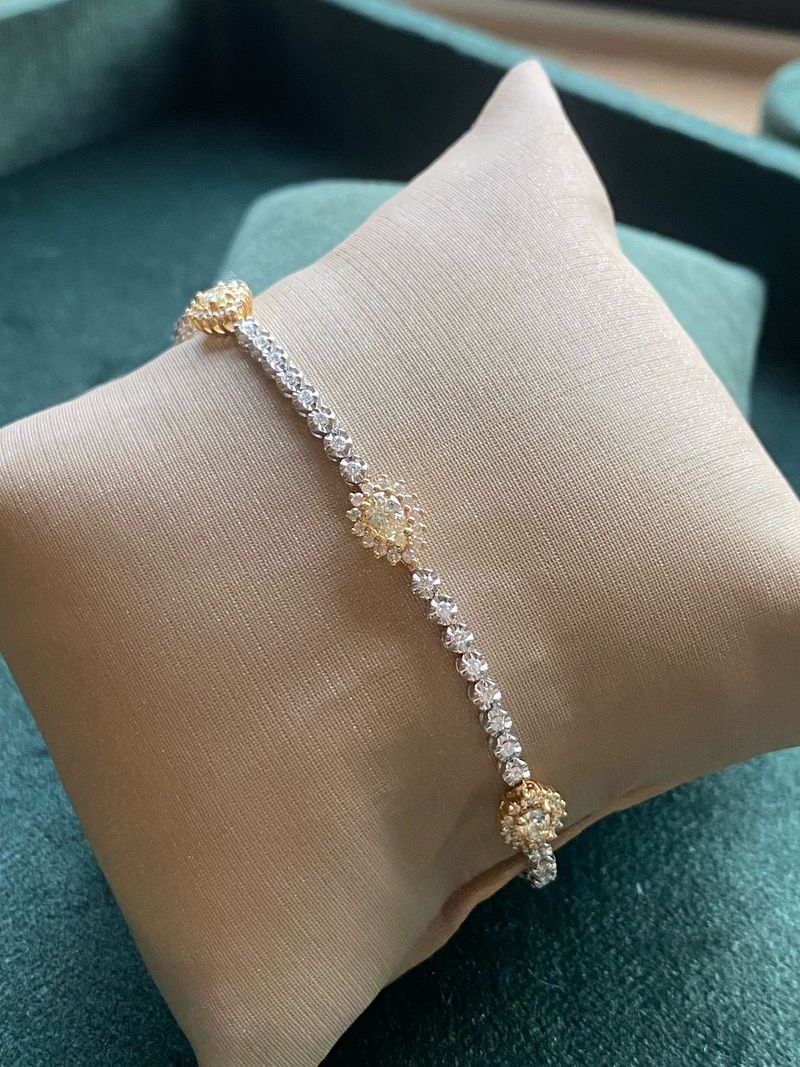 Pulseira Riviera Gotas Diamante Ouro Branco