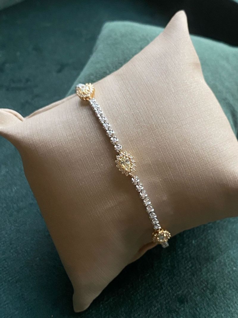 Pulseira Riviera Gotas Diamante Ouro Branco