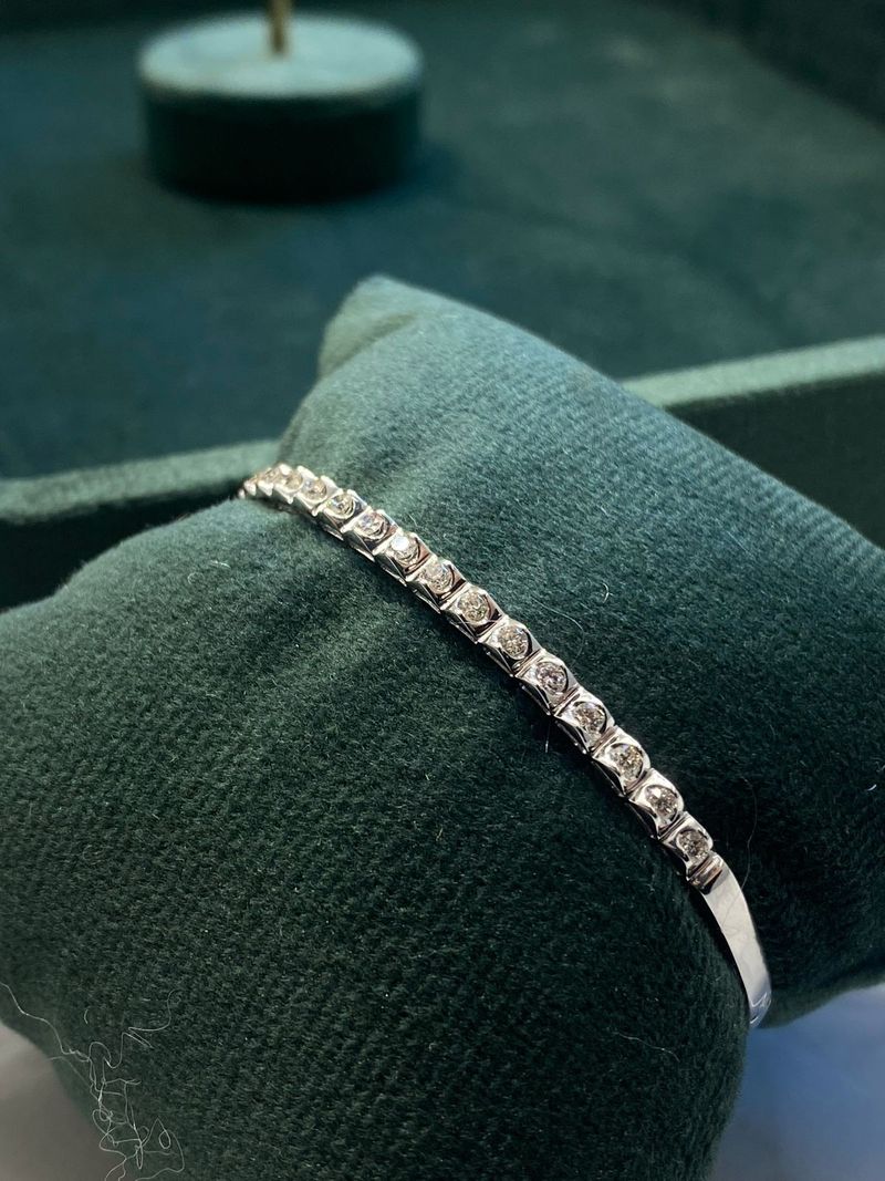 Bracelete Diamante Ouro Branco