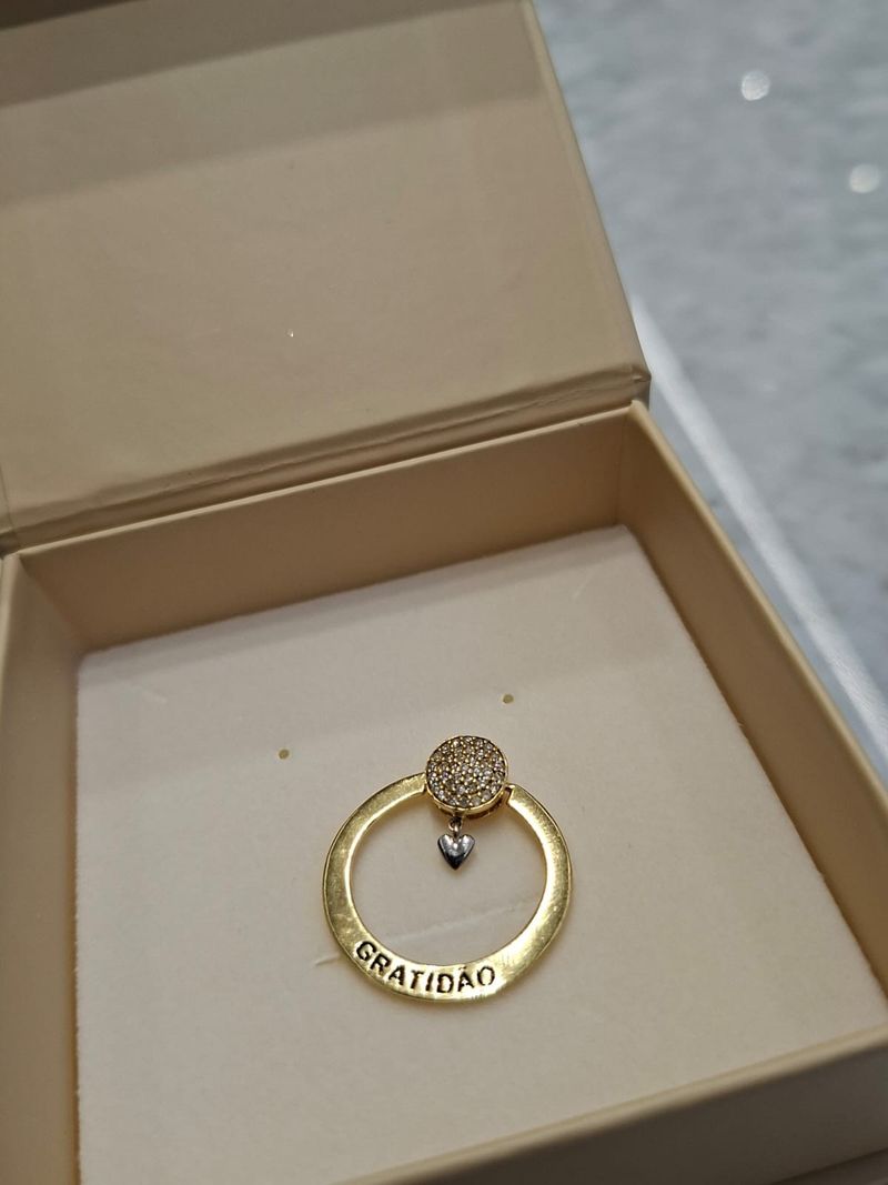 Anel Gratidão Diamante Ouro Amarelo