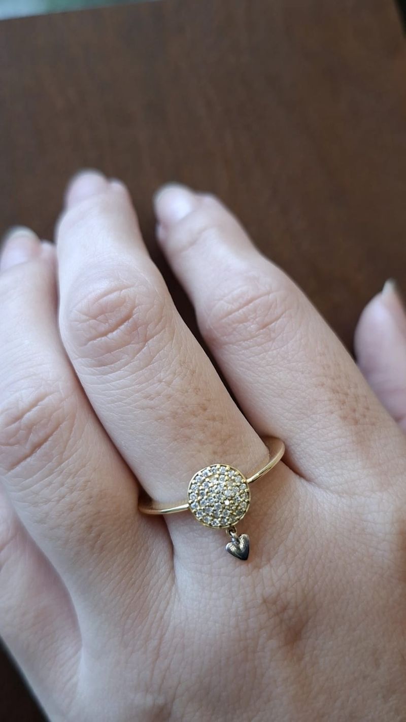 Anel Gratidão Diamante Ouro Amarelo