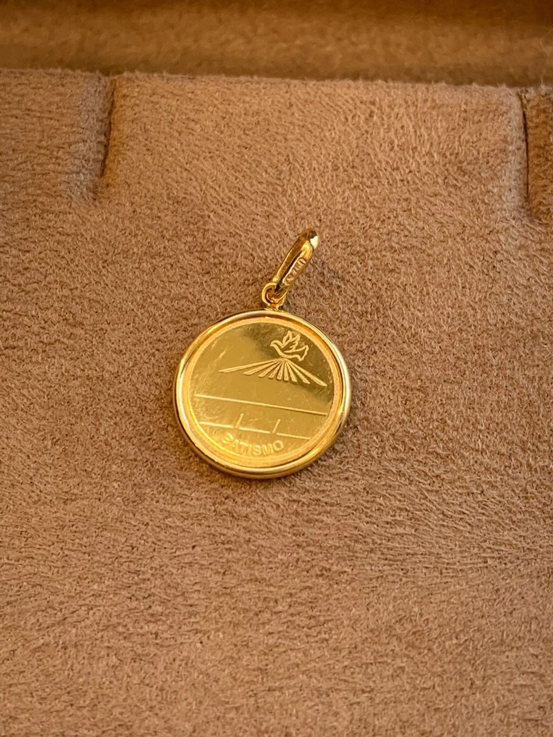 Pingente Batismo Ouro Amarelo