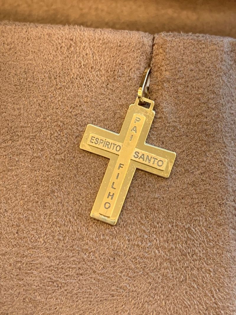 Pingente Cruz Ouro Amarelo