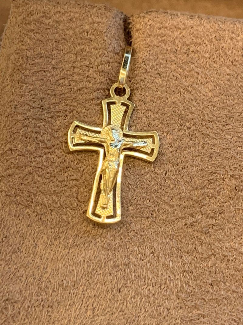 Pingente Cruz Ouro Amarelo
