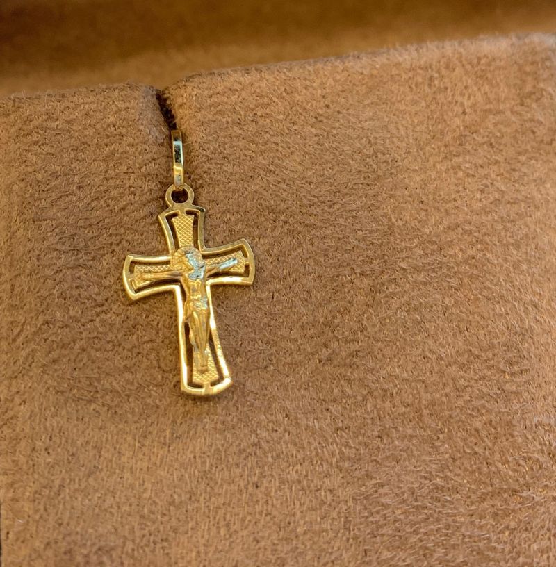 Pingente Cruz Ouro Amarelo