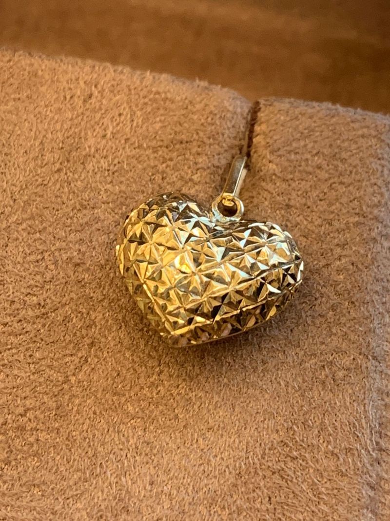 Pingente Coração Trabalhado Ouro Amarelo