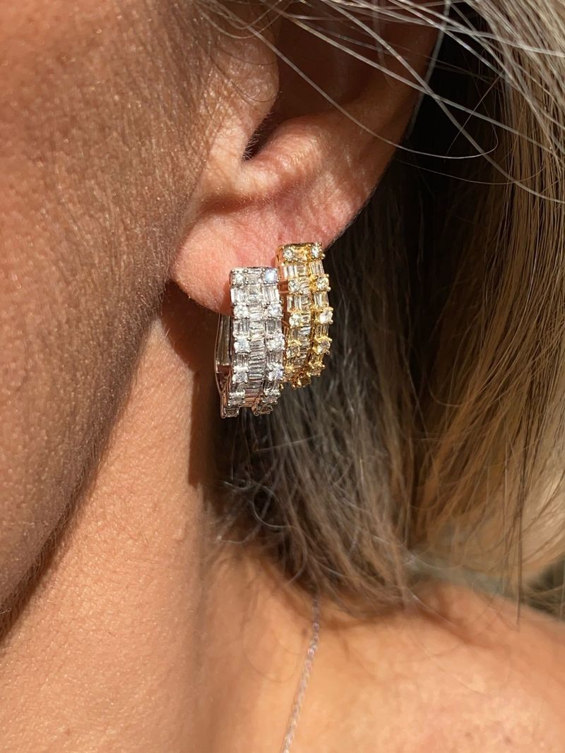 Brinco Argola Diamante Ouro Amarelo