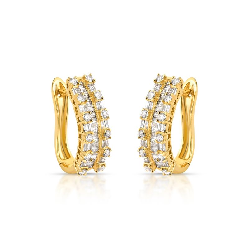 Brinco Argola Diamante Ouro Amarelo