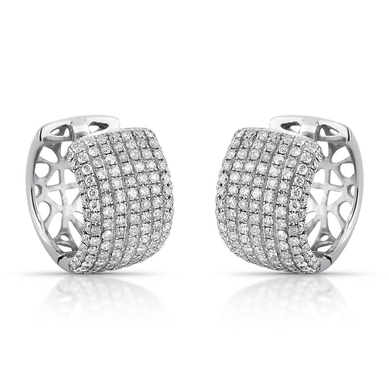 Brinco Argola Grossa Diamante Ouro Branco