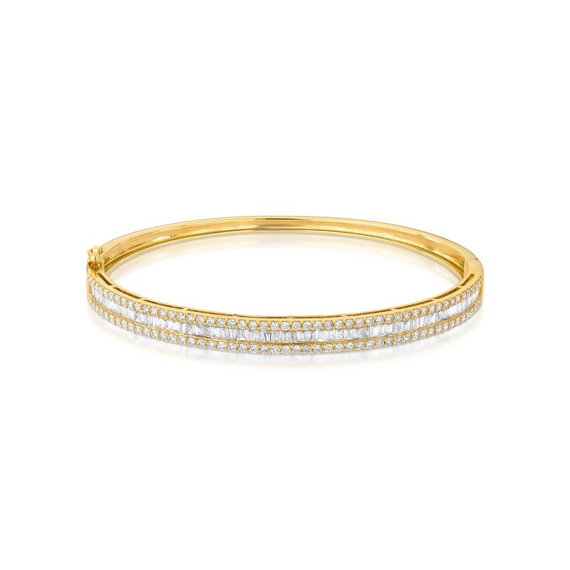 Bracelete Baguete Diamante Ouro Amarelo