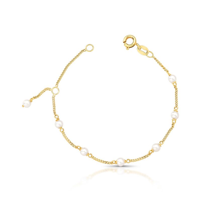 Pulseira Infantil Pérola Ouro Amarelo