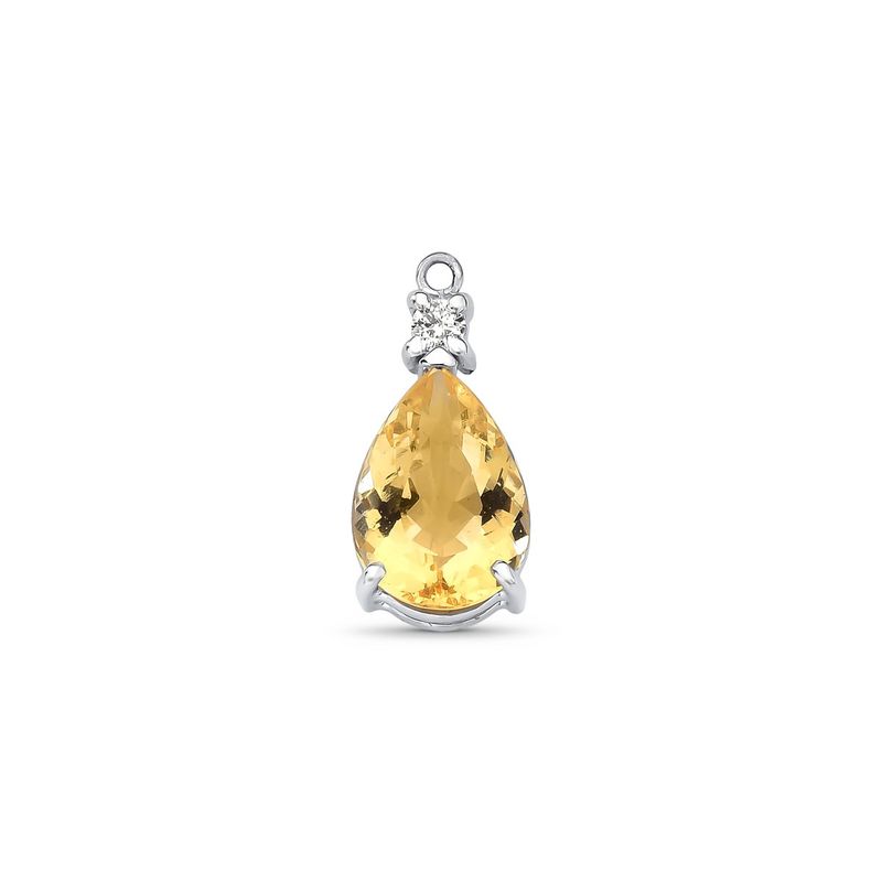 Colar Riviera Diamante Coração e Pingente Berilo Ouro Branco.