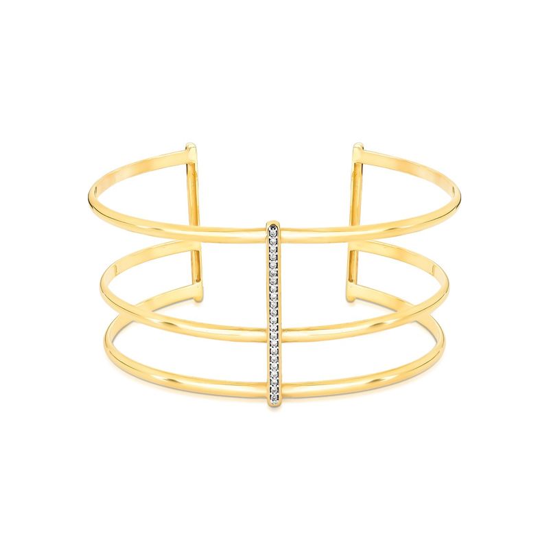 Bracelete 3 Fios com Diamantes Ouro Amarelo