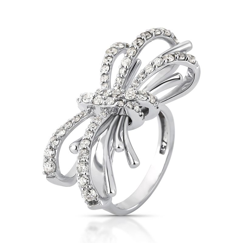 Anel Laço Diamante Ouro Branco