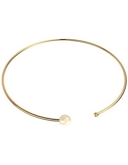 Colar Chocker  Pérola e Diamante Ouro Amarelo
