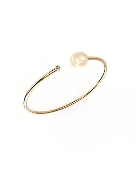 Bracelete Pérola e Diamante Ouro Amarelo