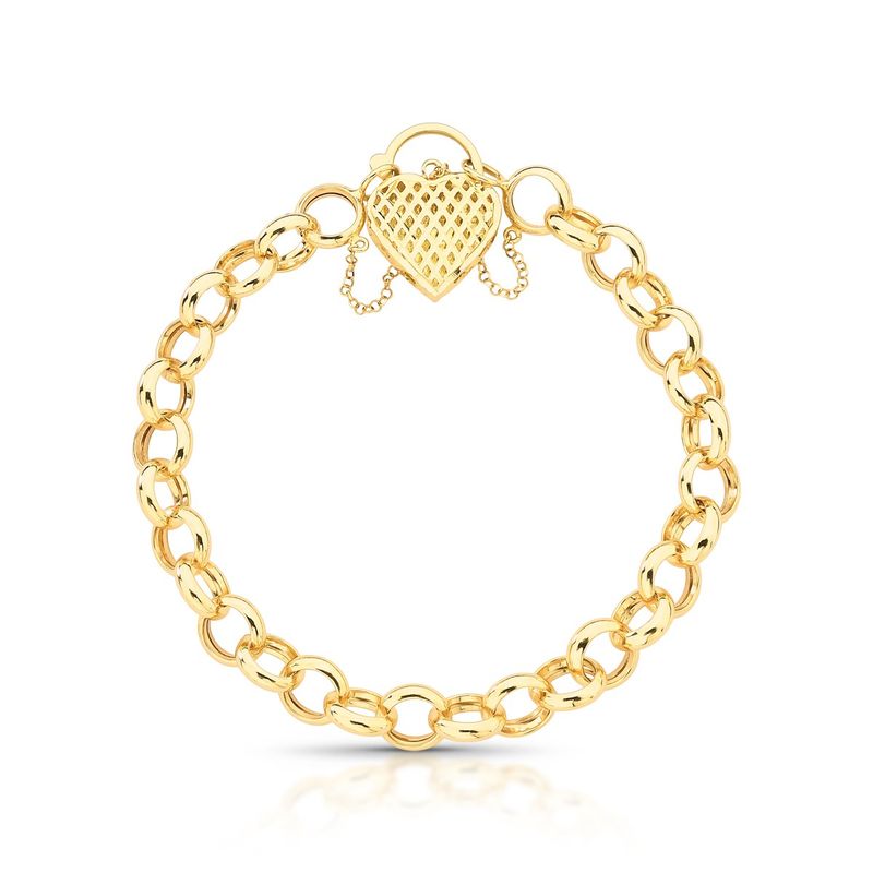 Pulseira Elos com Coração Ouro Amarelo