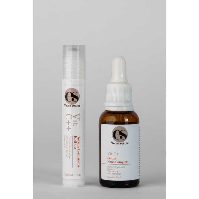 Kit Pele Iluminada: Vit C++ Sérum Nano Complex + Vit C++ Sérum Luminous Roll-On