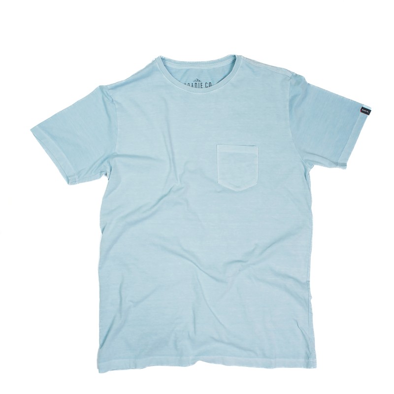 T-Shirt Pocket Tinturada - Azul Água