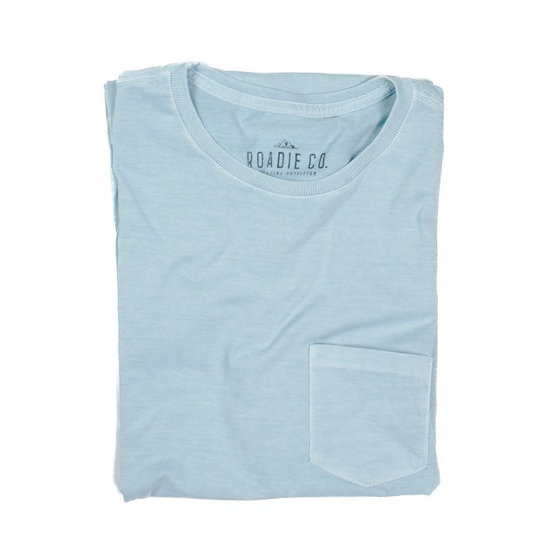 T-Shirt Pocket Tinturada - Azul Água