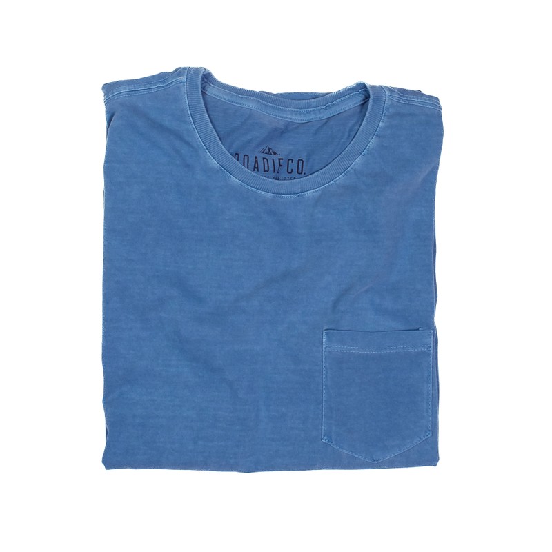 T-Shirt Pocket Tinturada - Azul Oceano