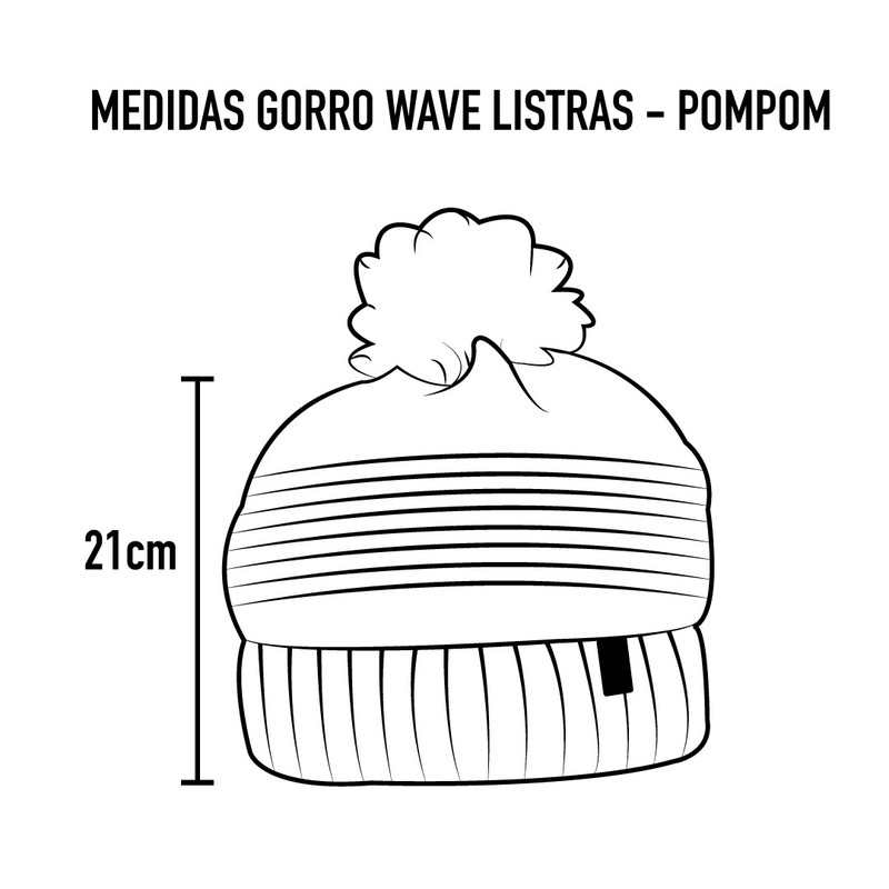 Gorro wave listras - Pompom