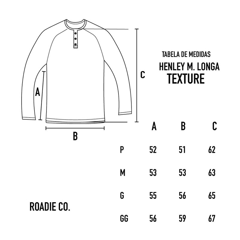 Camiseta Henley M.longa texture - Preta