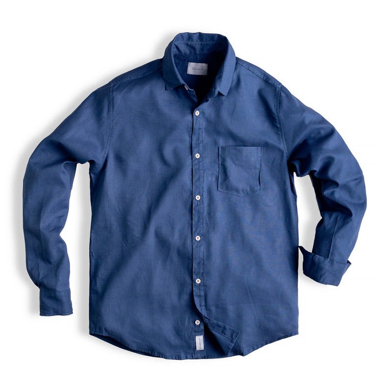 Camisa Linho Maral III - Azul Carbon