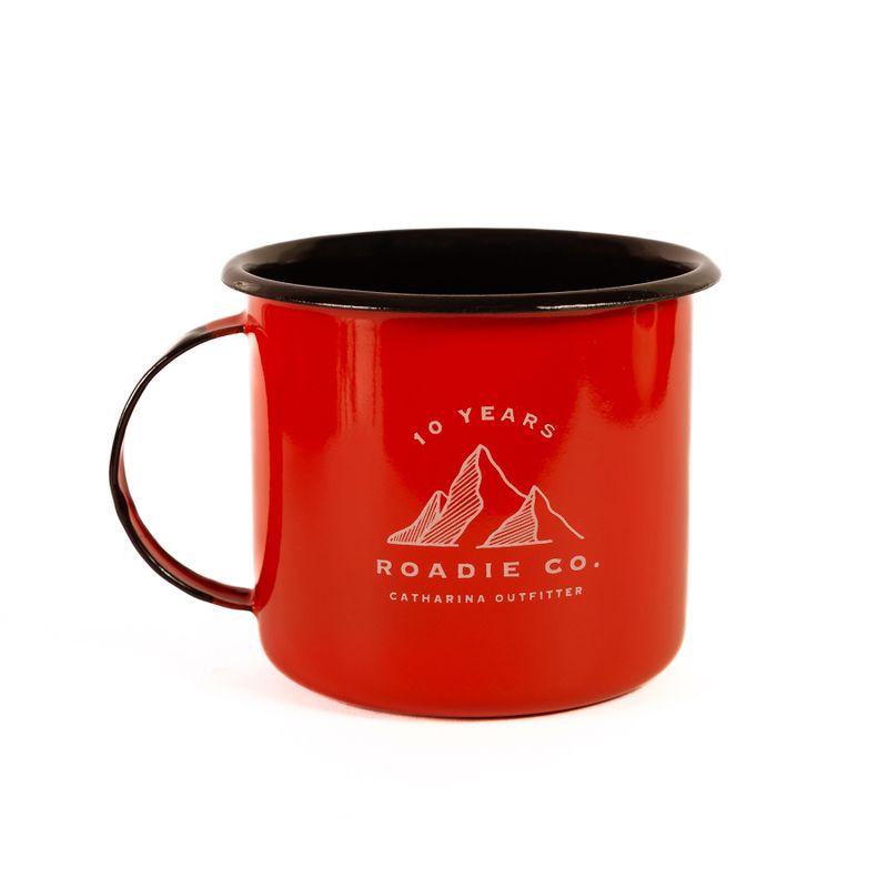 Caneca esmaltada 10 years. - Orange