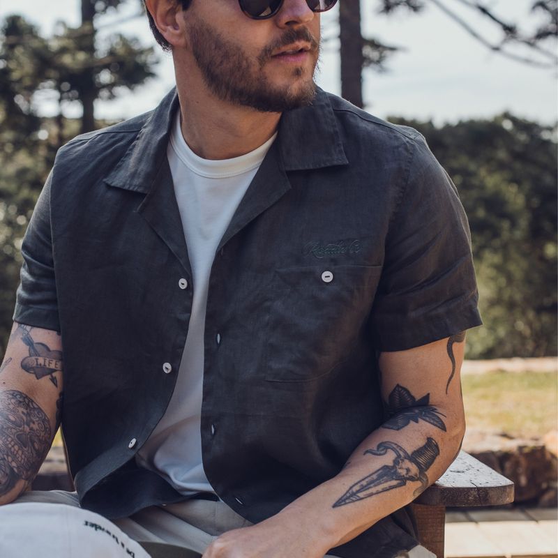 Camisa  Linho  Flow  Camp Collar
