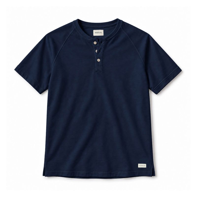 T-shirt Henley M.Curta - Marinho